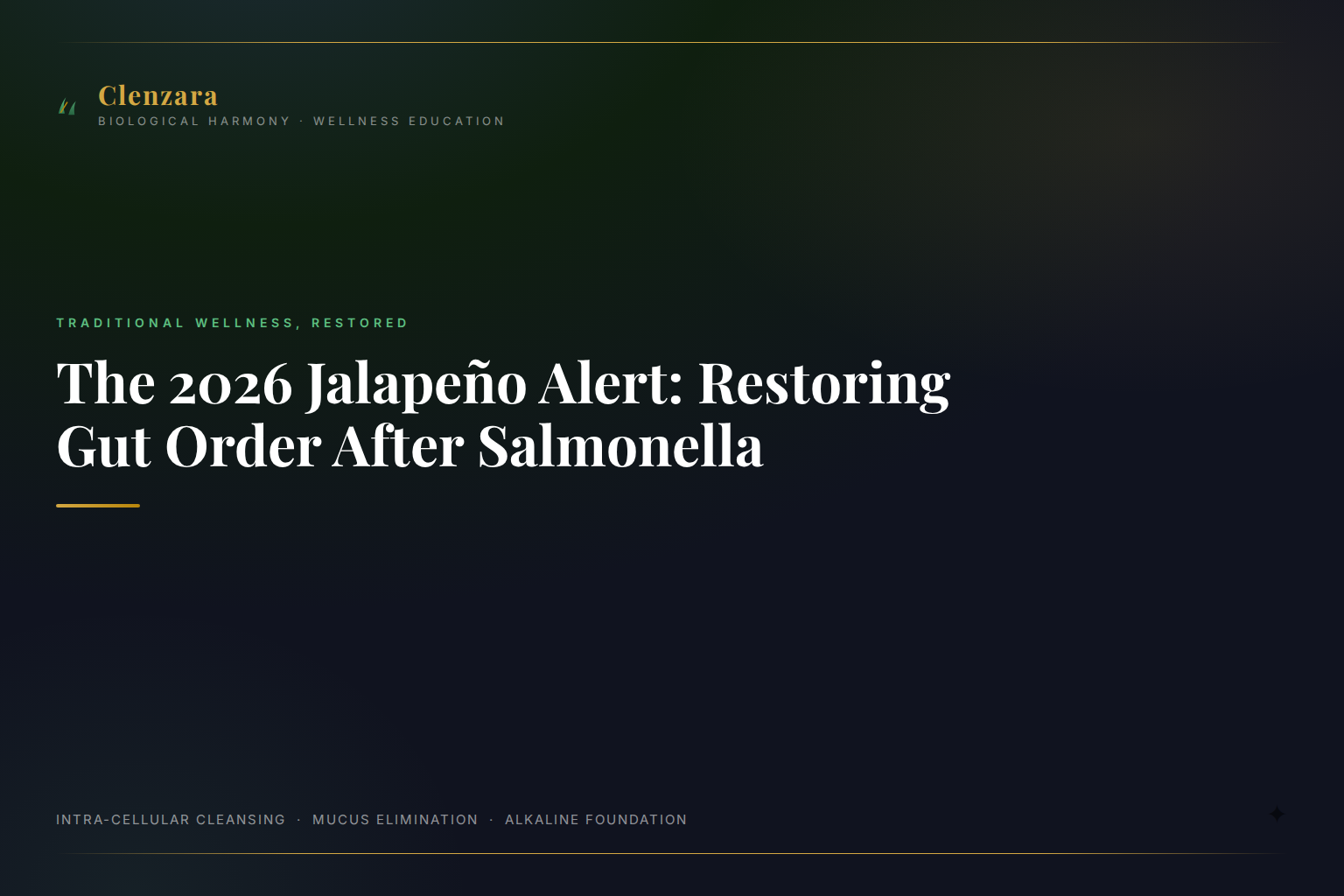 Jalapeno Salmonella Outbreak Wellness — Clenzara Traditional Wellness Guide