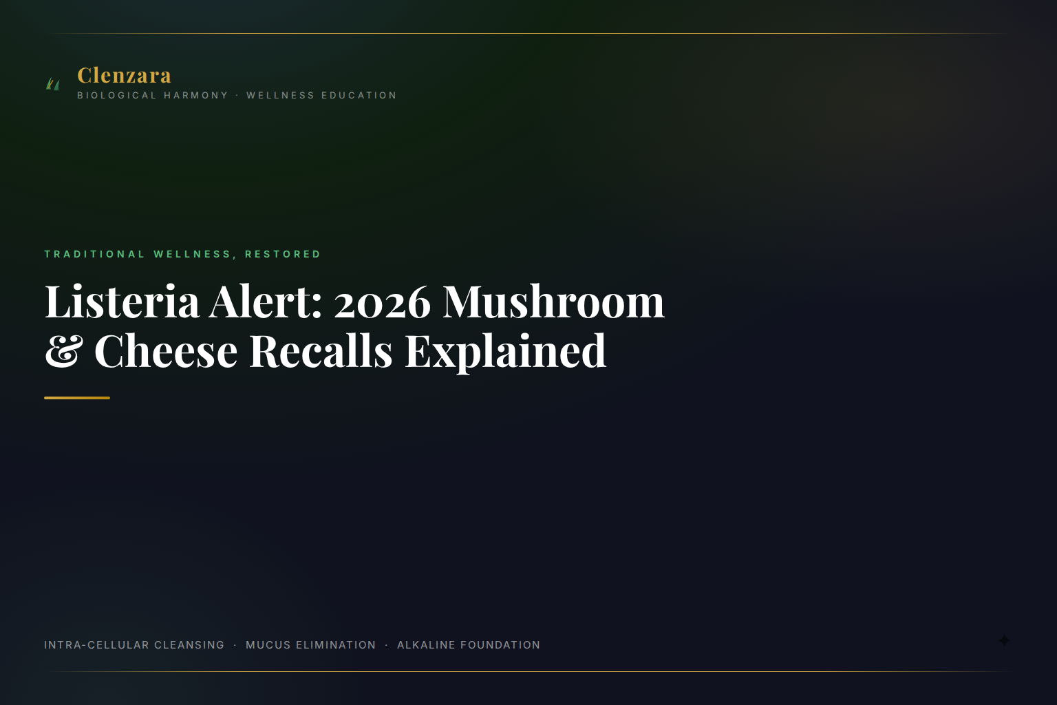 Listeria Recall 2026 Wellness — Clenzara Traditional Wellness Guide