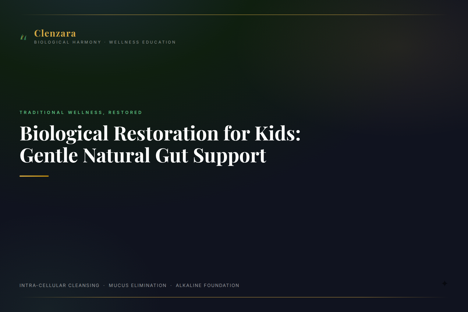 Natural Gut Support For Children Wellness — Clenzara Traditional Wellness Guide